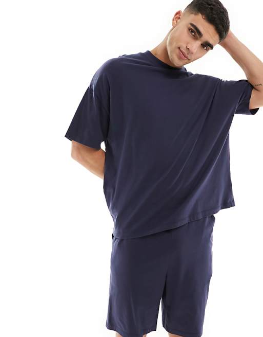 DESIGN oversized pyjama set in blue