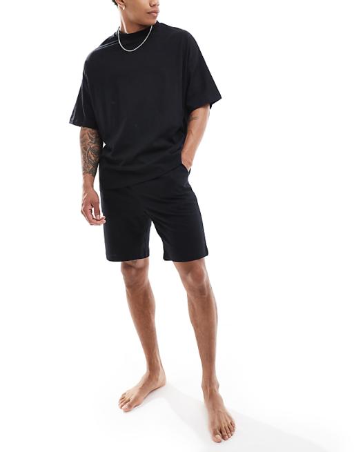 DESIGN Oversized Pyjama Sets In Black
