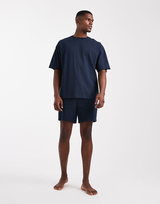 DESIGN Oversized Pyjamas Set In Navy
