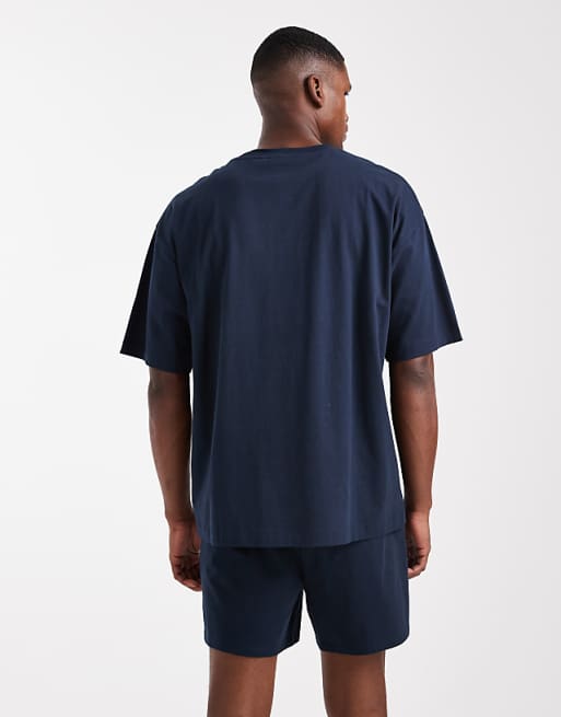 DESIGN Oversized Pyjamas Set In Navy