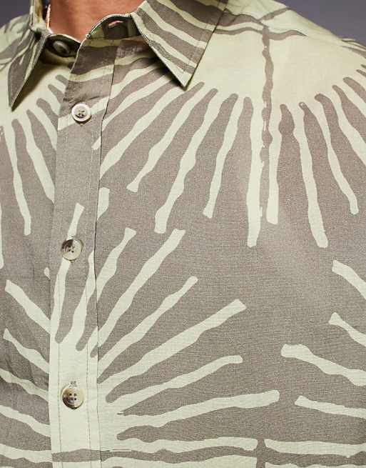 DESIGN Oversized Shirt With Sun Print In Brown