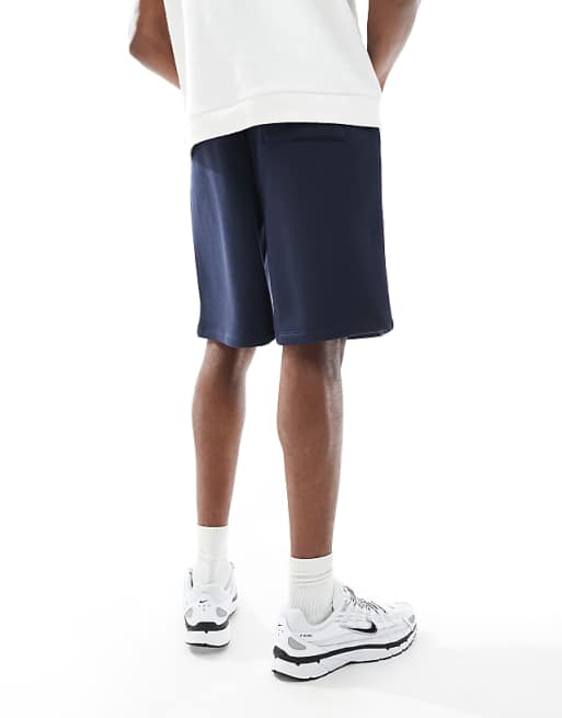 DESIGN Oversized Short With Embroidery In Navy