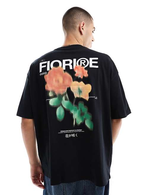 DESIGN oversized t-shirt in black with back print