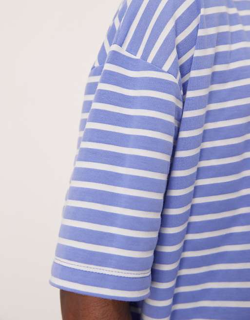 DESIGN Oversized T-shirt In Blue And White Stripe