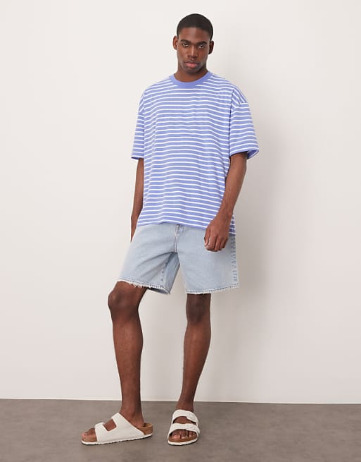 DESIGN Oversized T-shirt In Blue And White Stripe