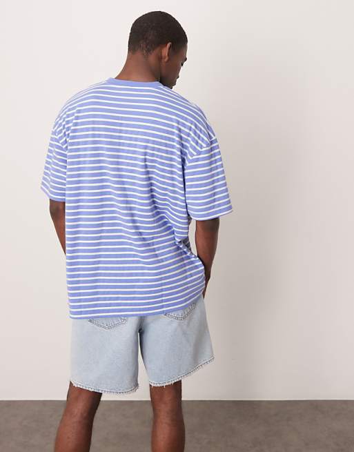 DESIGN Oversized T-shirt In Blue And White Stripe