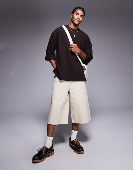 DESIGN Oversized T-shirt In Brown Texture