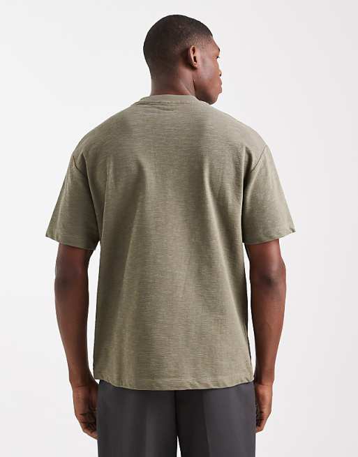 DESIGN Oversized T-shirt In Khaki Boucle