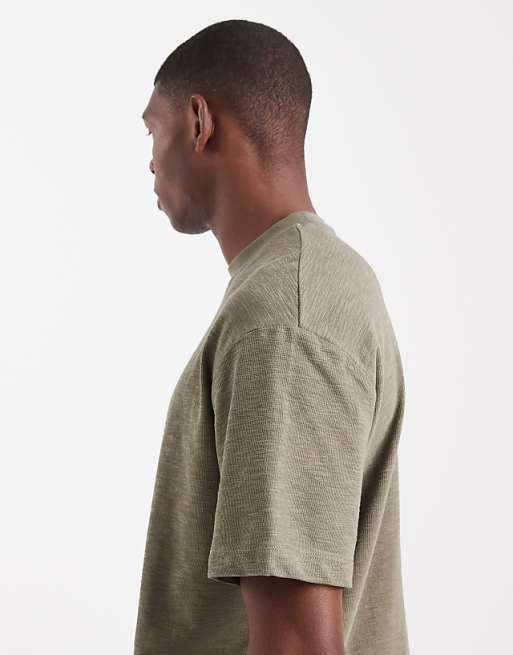 DESIGN Oversized T-shirt In Khaki Boucle