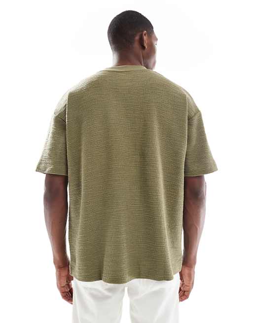 DESIGN Oversized T-shirt In Khaki Boucle