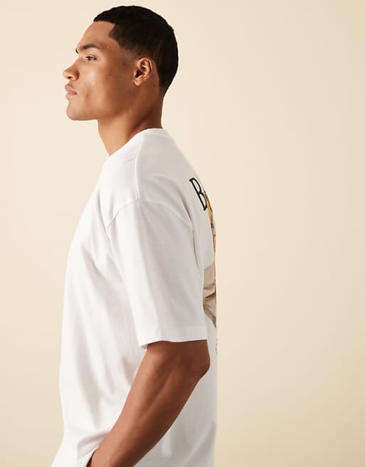 DESIGN Oversized T-shirt With Back Graphic In White