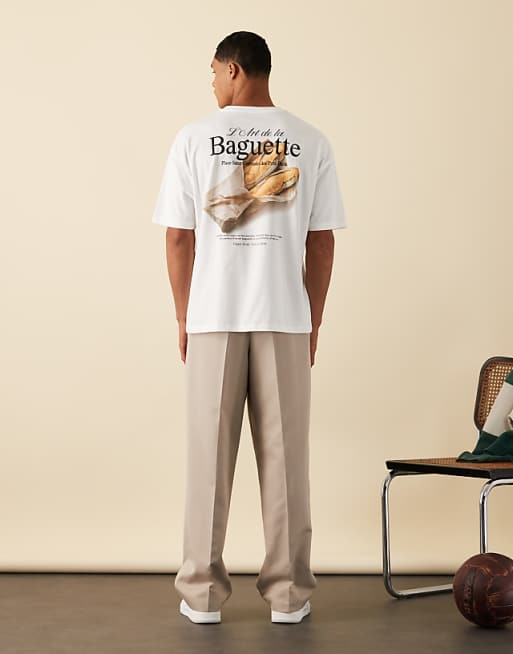 DESIGN oversized t-shirt with back graphic in white