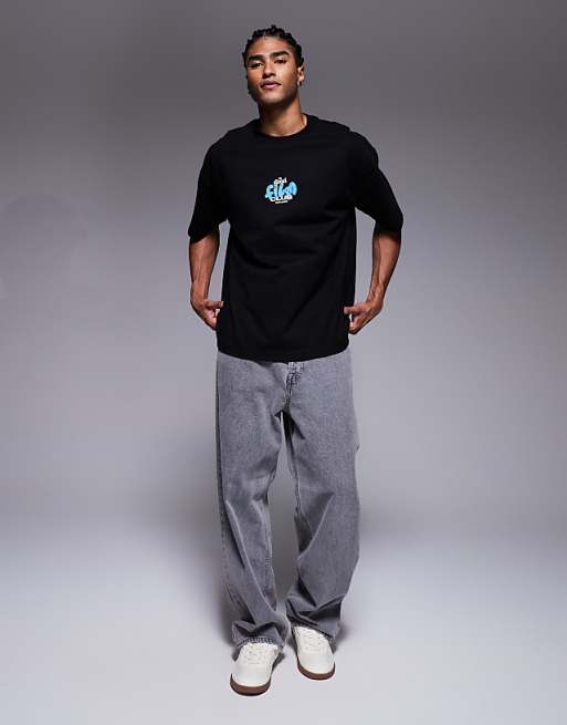 DESIGN Oversized T-shirt With Back Print In Black
