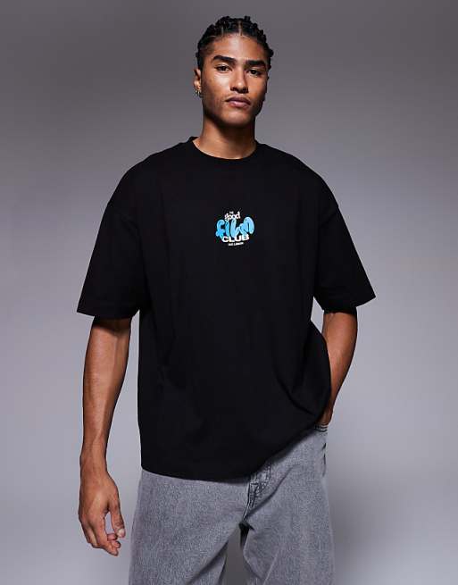 DESIGN Oversized T-shirt With Back Print In Black