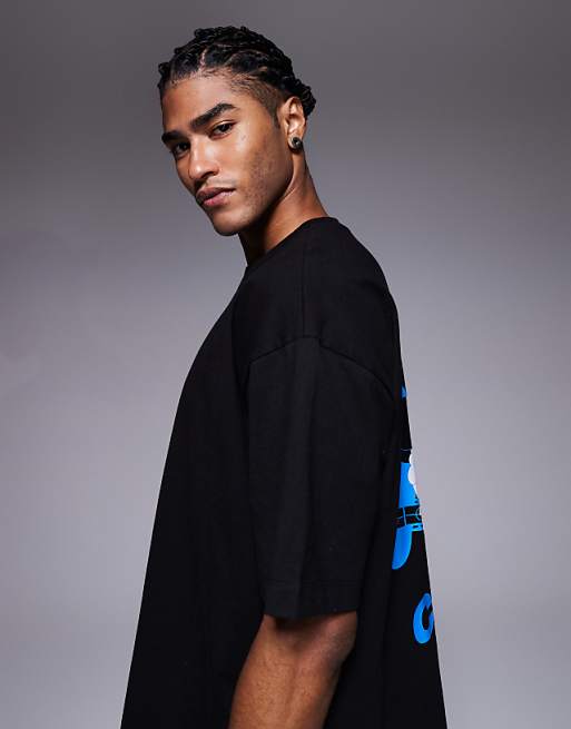 DESIGN Oversized T-shirt With Back Print In Black