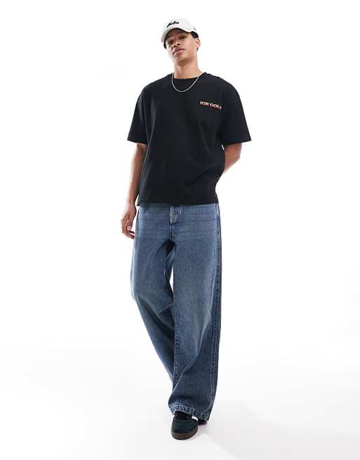 DESIGN Oversized T-shirt With Back Print In Black