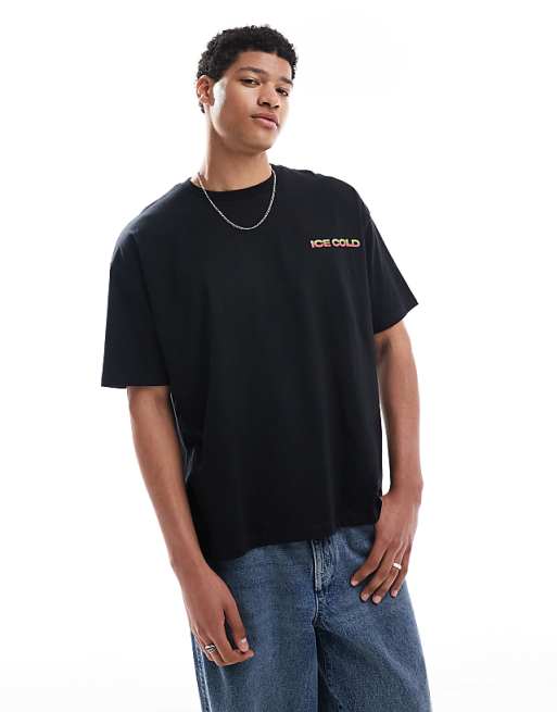 DESIGN Oversized T-shirt With Back Print In Black