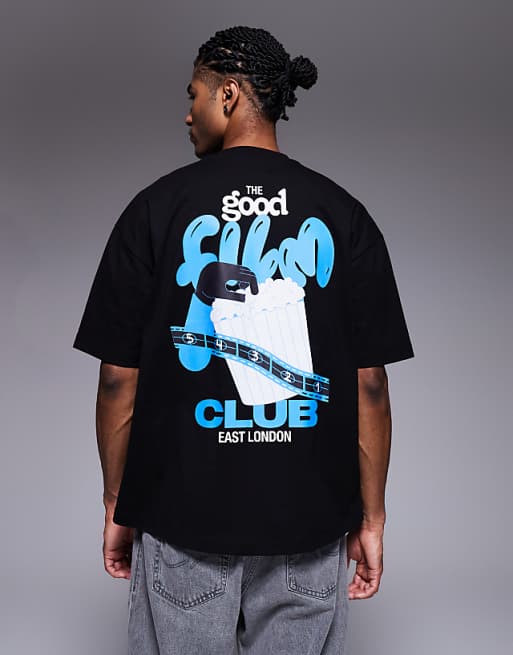 DESIGN Oversized T-shirt With Back Print In Black