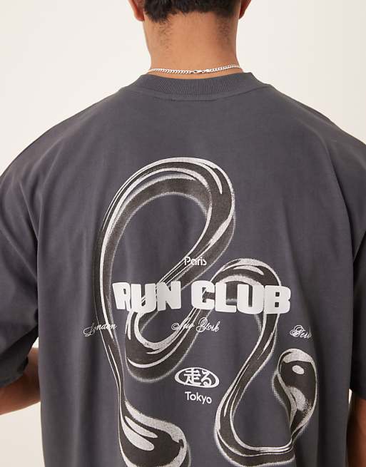 DESIGN Oversized T-shirt With Back Print In Grey