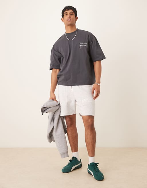 DESIGN Oversized T-shirt With Back Print In Grey