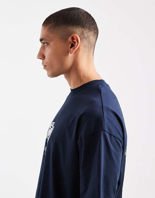 DESIGN Oversized T-shirt With Back Print In Navy