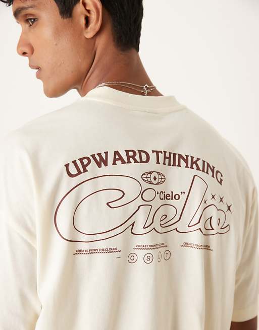 DESIGN Oversized T-shirt With Back Print In Off White