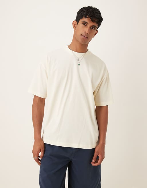 DESIGN Oversized T-shirt With Back Print In Off White
