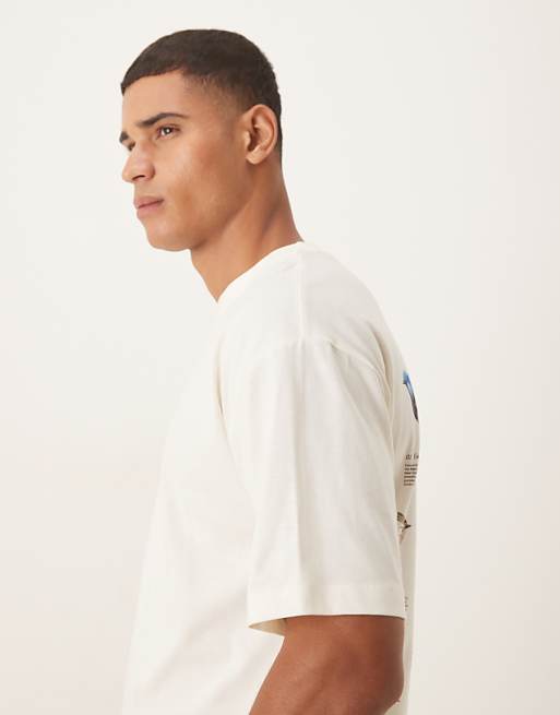 DESIGN Oversized T-shirt With Birds Graphic In Cream