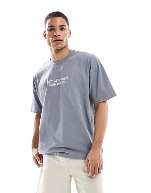 DESIGN Oversized T-shirt With Car Graphic In Washed Grey