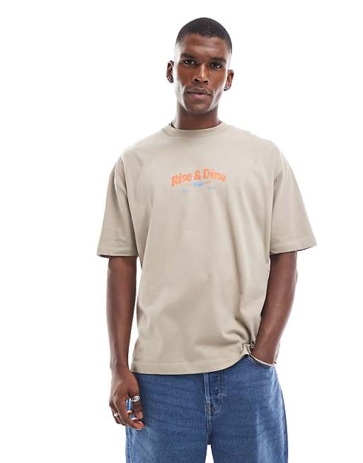 DESIGN Oversized T-shirt With Cartoon Graphic In White
