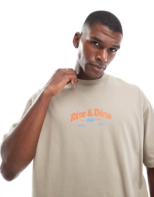 DESIGN Oversized T-shirt With Cartoon Graphic In White
