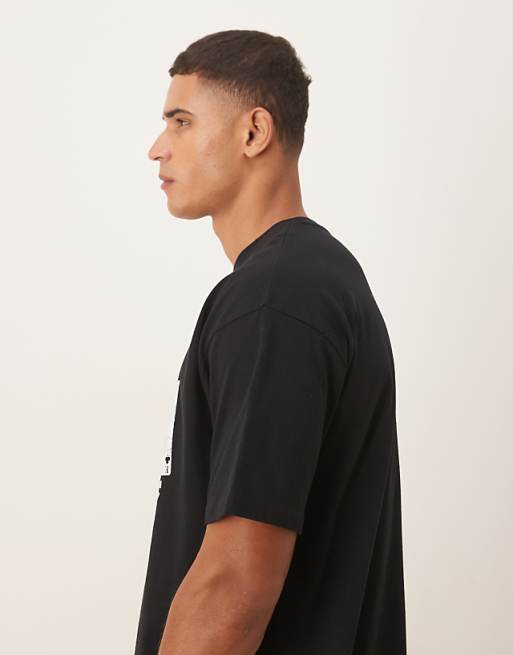DESIGN Oversized T-shirt With Cartoon Print In Black