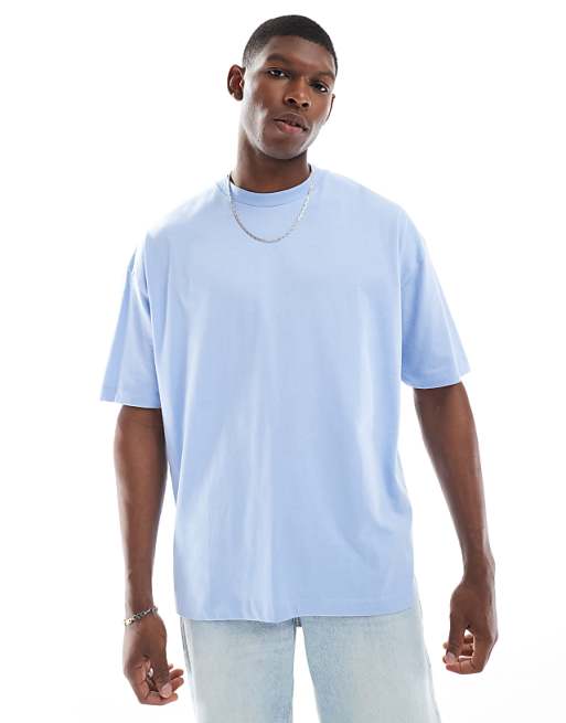 DESIGN Oversized T-shirt With Celestial Graphic In Light Blue