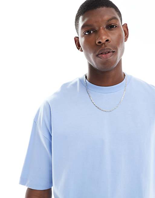 DESIGN Oversized T-shirt With Celestial Graphic In Light Blue