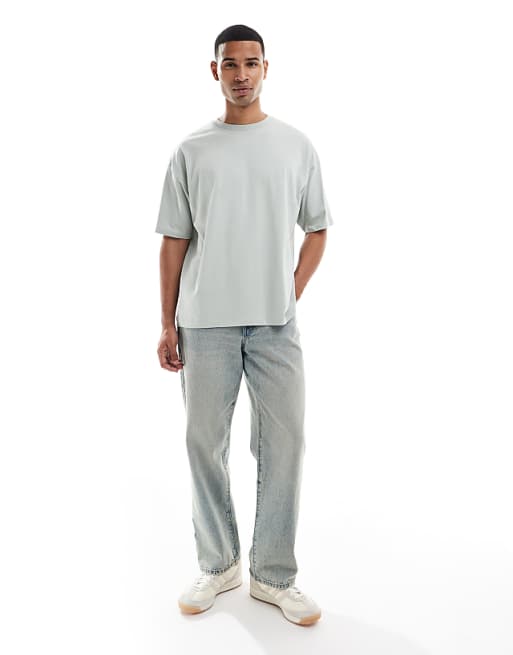DESIGN Oversized T-shirt With Celestial Graphic In Pale Grey