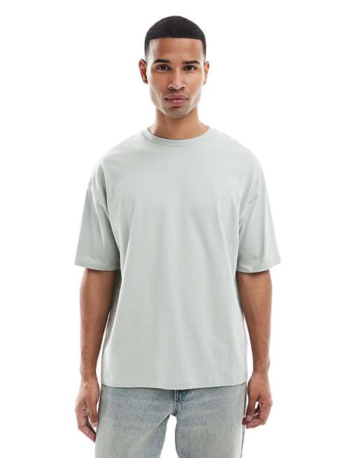 DESIGN Oversized T-shirt With Celestial Graphic In Pale Grey