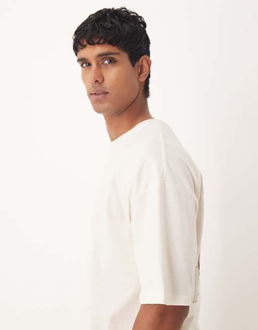DESIGN Oversized T-shirt With Celestial Graphic In Cream