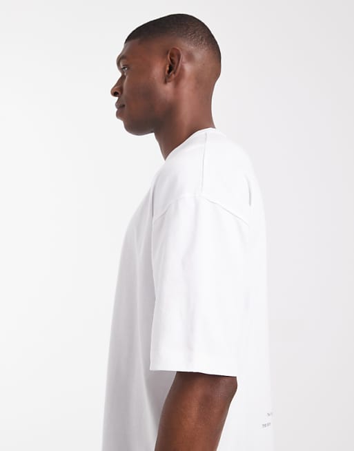 DESIGN Oversized T-shirt With Celestial Spine Print In White