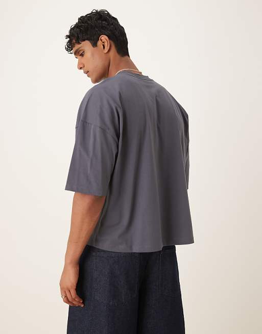 DESIGN Oversized T-shirt With Chest Embroidery In Washed Black
