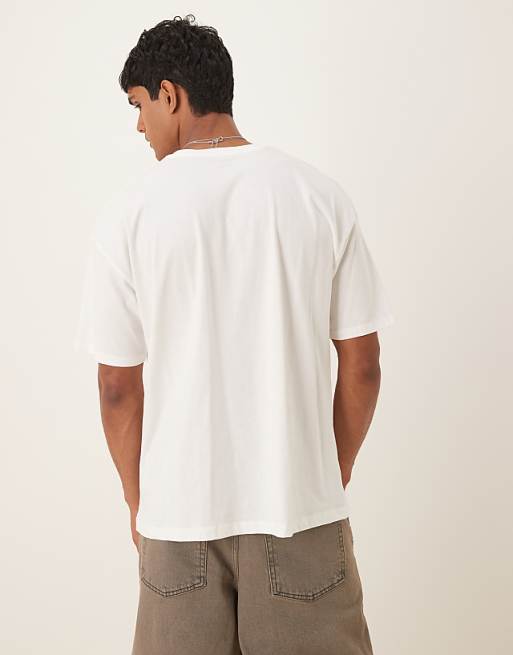 DESIGN Oversized T-shirt With Chest Graphic In White