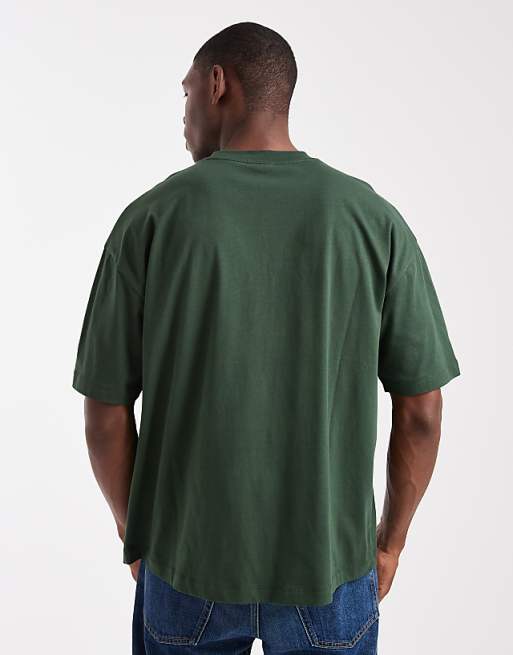DESIGN Oversized T-shirt With Chest Print In Green