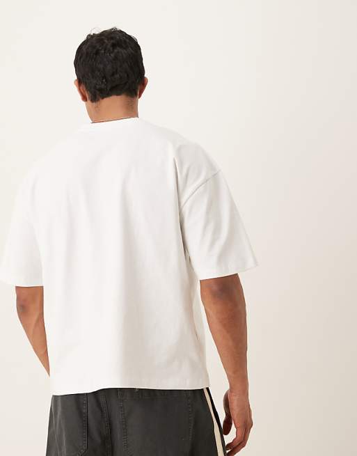 DESIGN Oversized T-shirt With Chest Print In White