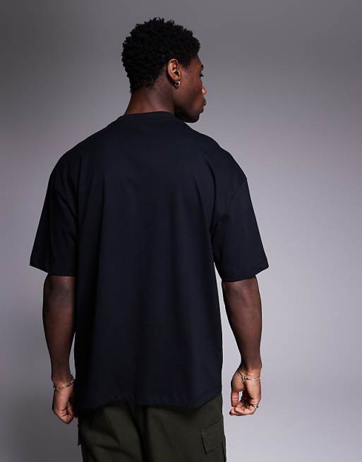 DESIGN Oversized T-shirt With Chest Print In Black