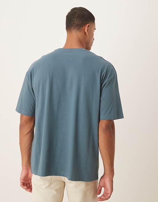 DESIGN Oversized T-shirt With City Graphic In Dark Grey