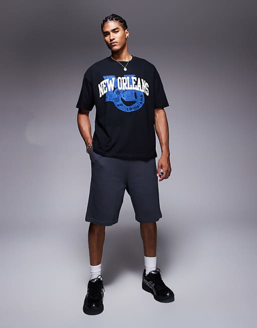 DESIGN Oversized T-shirt With City Graphic In Black