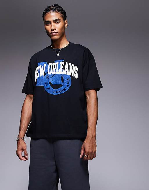 DESIGN Oversized T-shirt With City Graphic In Black