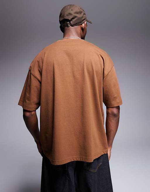 DESIGN Oversized T-shirt With City Graphic In Brown