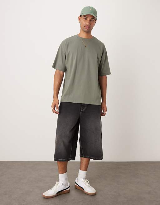 DESIGN Oversized T-shirt With City Graphic In Khaki