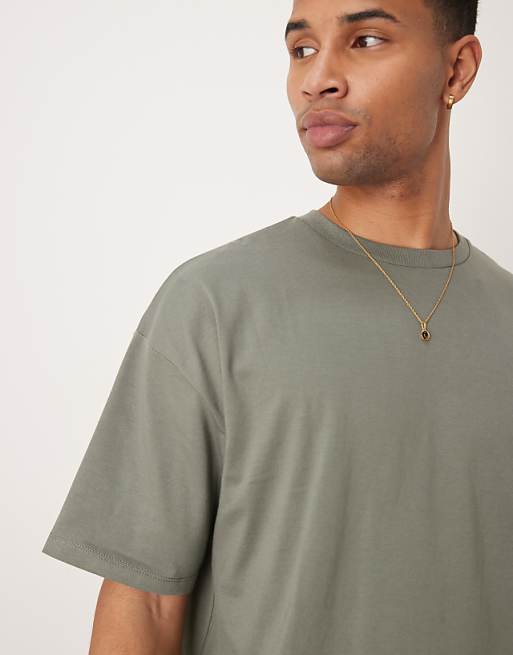 DESIGN Oversized T-shirt With City Graphic In Khaki
