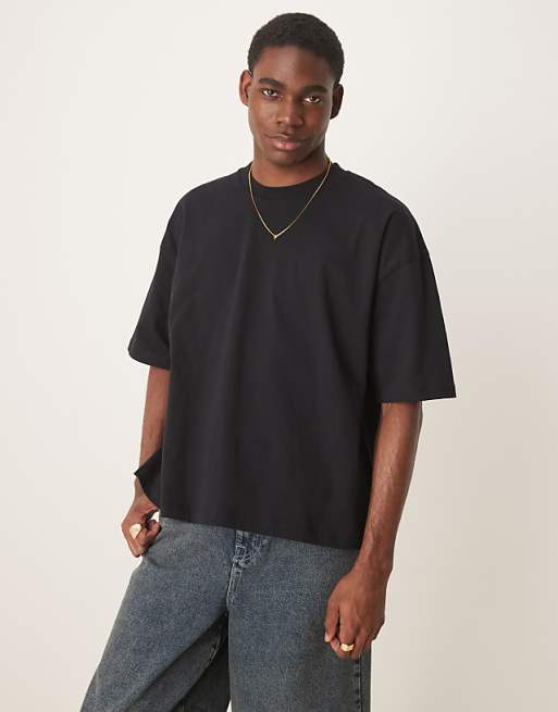 DESIGN Oversized T-shirt With City Graphic In Black